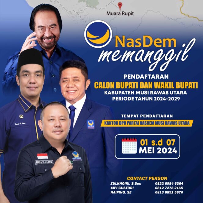 
 DPD Nasdem Muratara Resmi Buka Pendaftaran Calon Bupati Dan Wakil Bupati