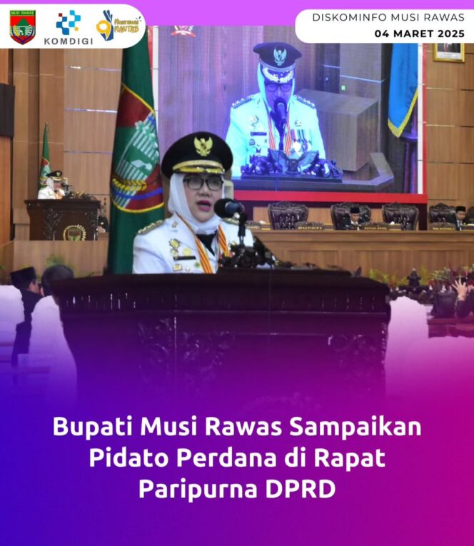 
 DPRD Mura Gelar Paripurna Mendengarkan Pidato Bupati-Wakil Bupati Mura Periode 2025-2030