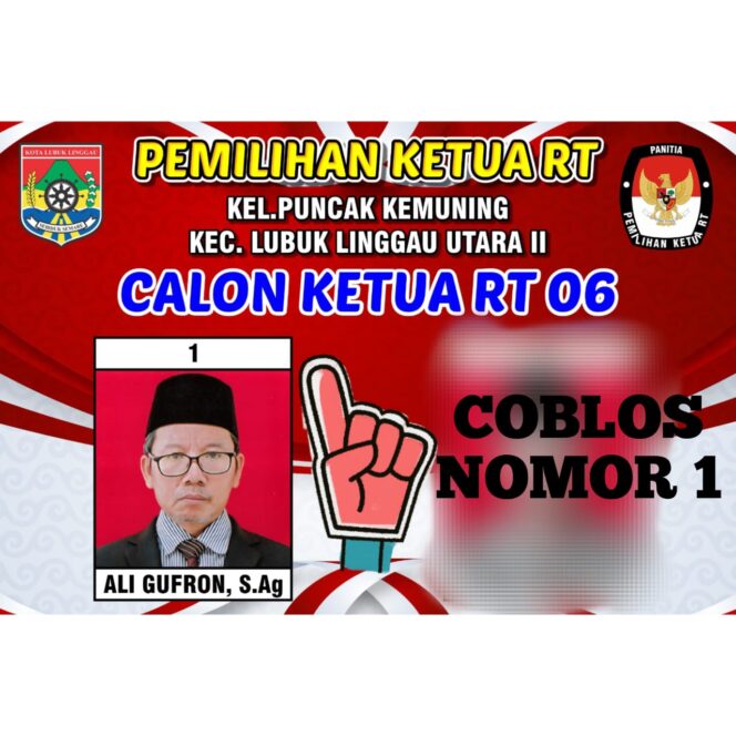 
 Unggul 5 Suara Dari Incumbent, Mengantarkan Ali Gufron Menjadi Ketua RT 06 