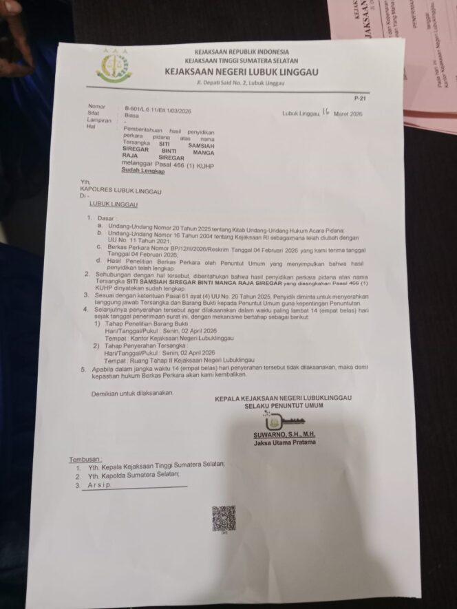 
 Kuasa Hukum Mendesak: Penyerahan Tersangka Penganiayaan Istri Alm Agus Hubya dan Barang Bukti, Tak Boleh Berlarut