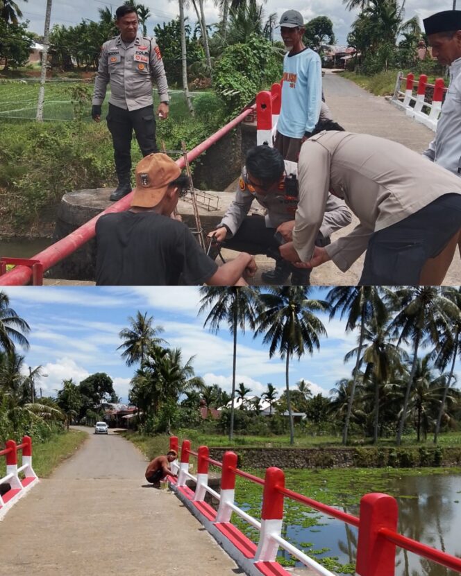 
 DPU-BM Bersama Polres Musi Rawas Kolaborasi Memperbaiki Jembatan Dam Desa Air Satan